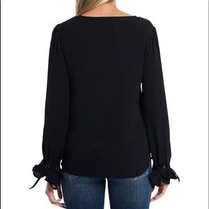 Cece long sleeve v neck tied sleeve top NWT